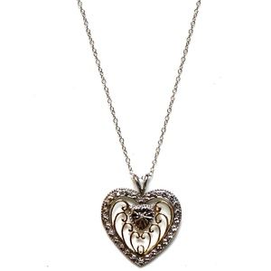Sterling Silver & 10K Gold Heart Necklace
